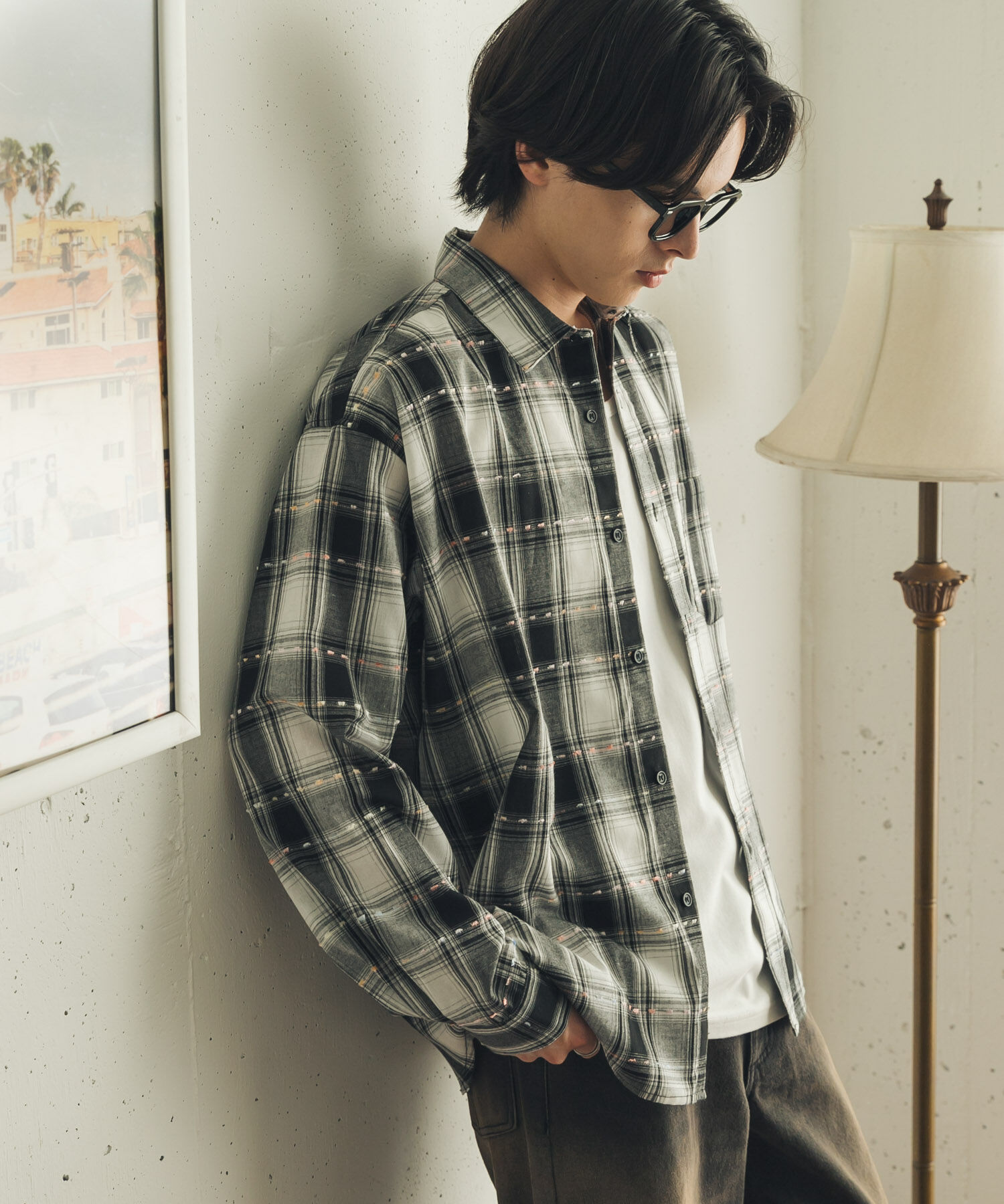 SENSE OF PLACE by URBAN RESEARCH「ドビーチェックレギュラーカラーロングスリーブシャツ」|シャツ・ブラウス|
