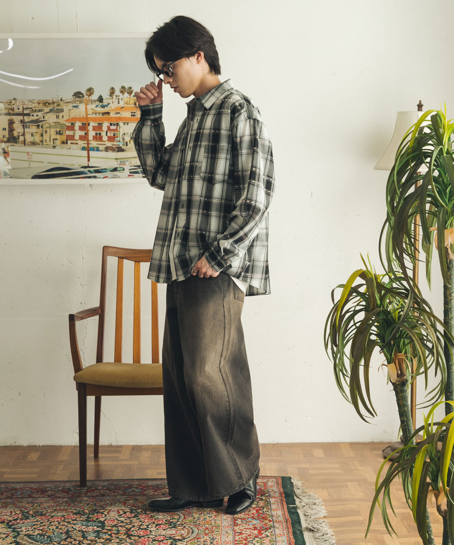 SENSE OF PLACE by URBAN RESEARCH「ドビーチェックレギュラーカラーロングスリーブシャツ」|シャツ・ブラウス|