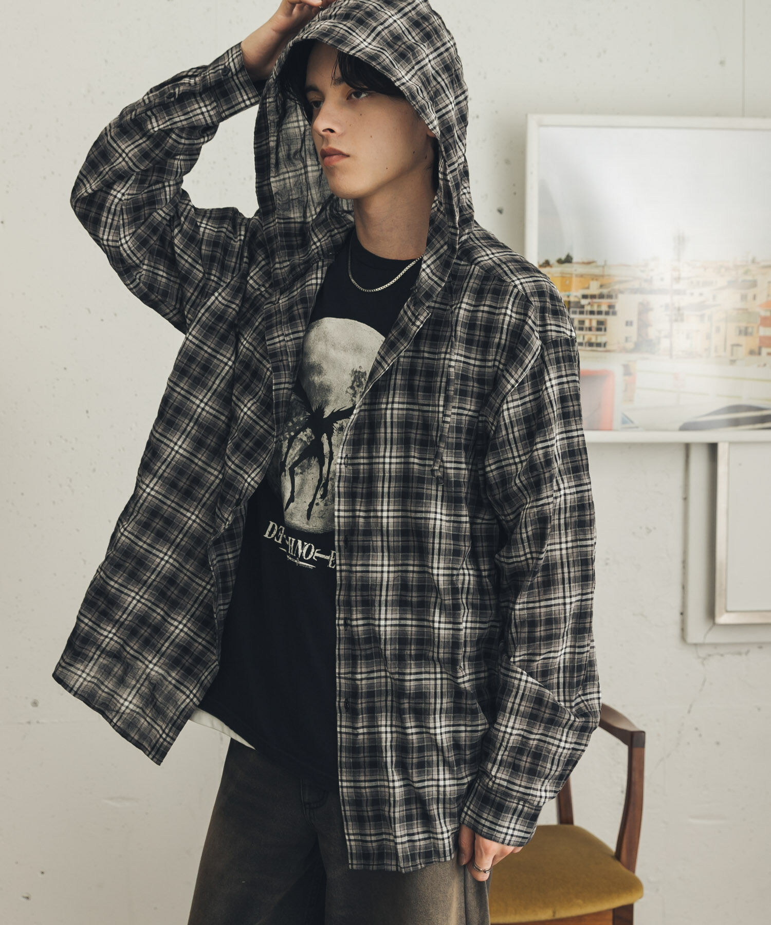 SENSE OF PLACE by URBAN RESEARCH「チェックシアーフーディーシャツ」|シャツ・ブラウス|