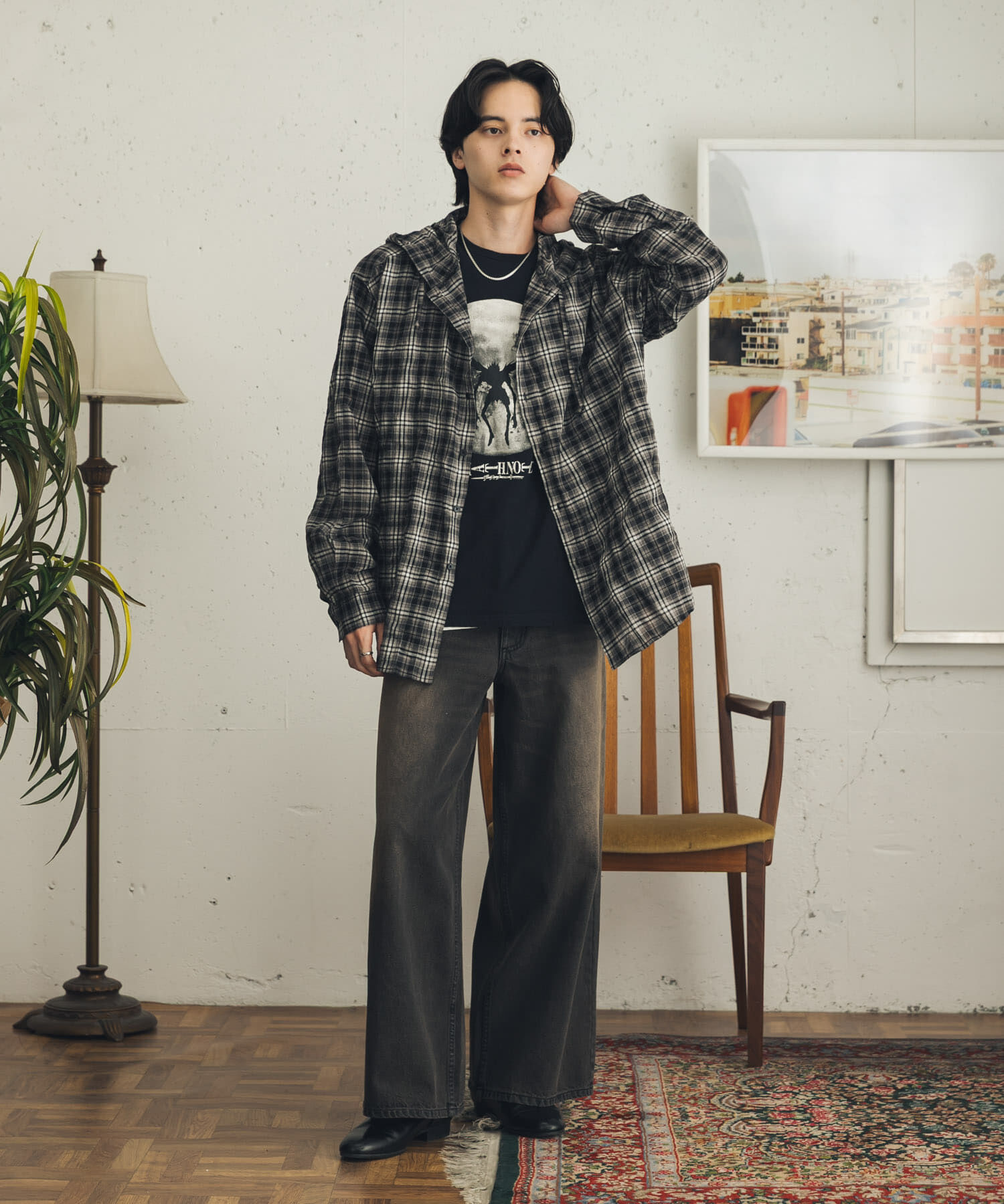 SENSE OF PLACE by URBAN RESEARCH「チェックシアーフーディーシャツ」|シャツ・ブラウス|