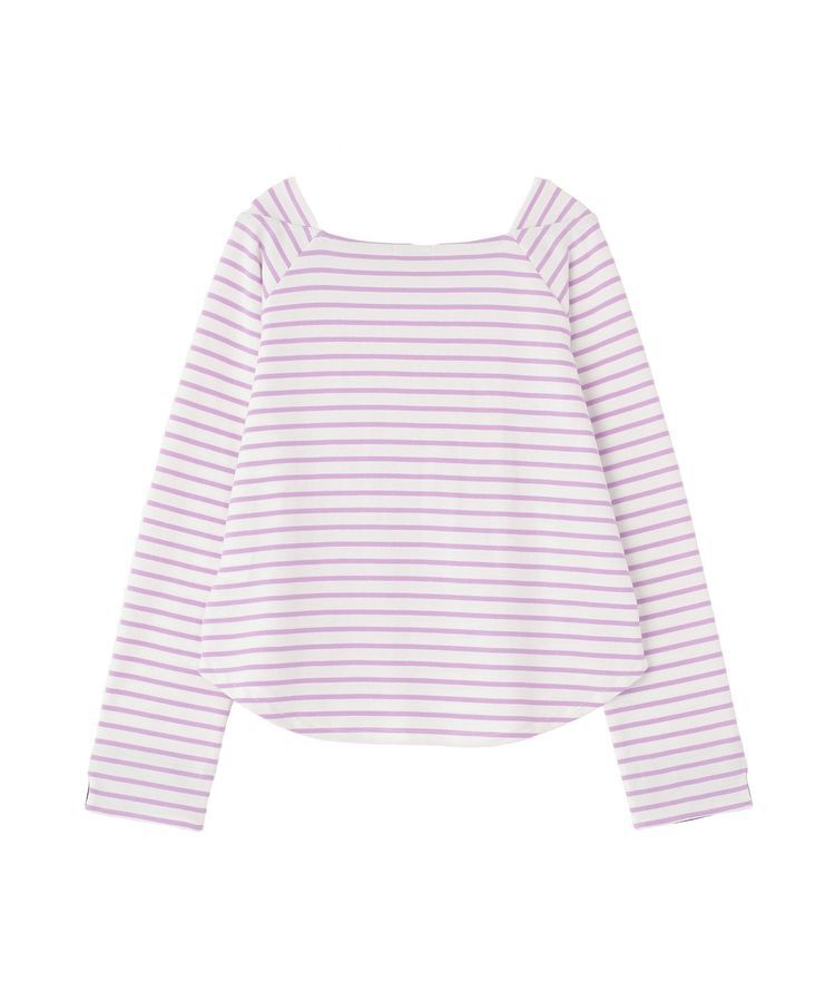 earth music&ecology「バイカラースクエアネックボーダープルオーバー」|Tシャツ・カットソー|