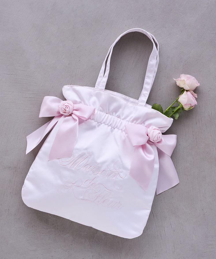 Maison de FLEUR「【WEB限定カラーあり】ローズダブルリボントート」|トートバッグ|