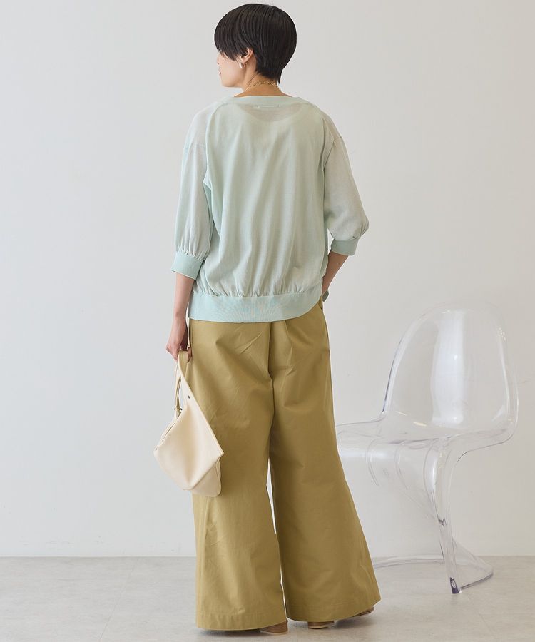 AMERICAN HOLIC「【抗菌防臭】5分袖シアーVネックニットカーディガン」|カーディガン|