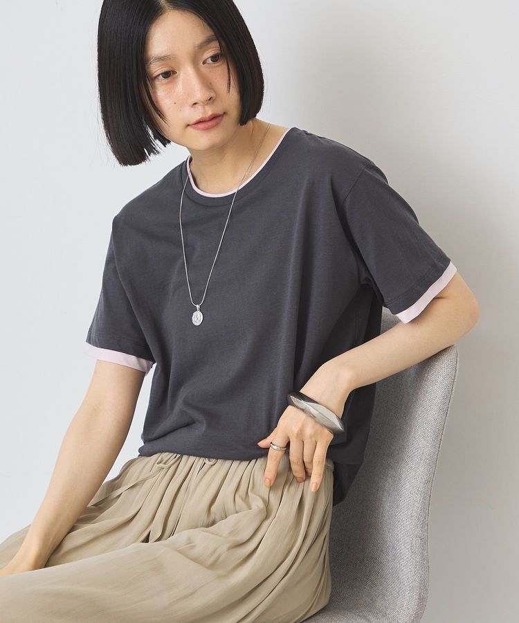 AMERICAN HOLIC「配色レイヤード風シアーTシャツ」|Tシャツ・カットソー|