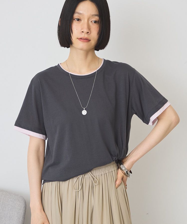 AMERICAN HOLIC「配色レイヤード風シアーTシャツ」|Tシャツ・カットソー|