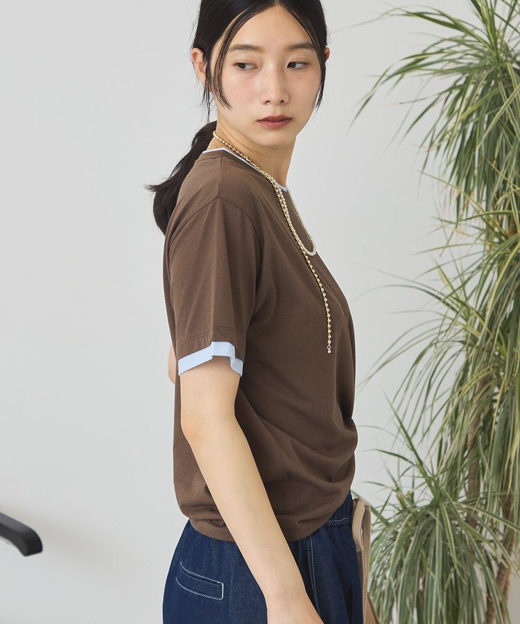 AMERICAN HOLIC「配色レイヤード風シアーTシャツ」|Tシャツ・カットソー|