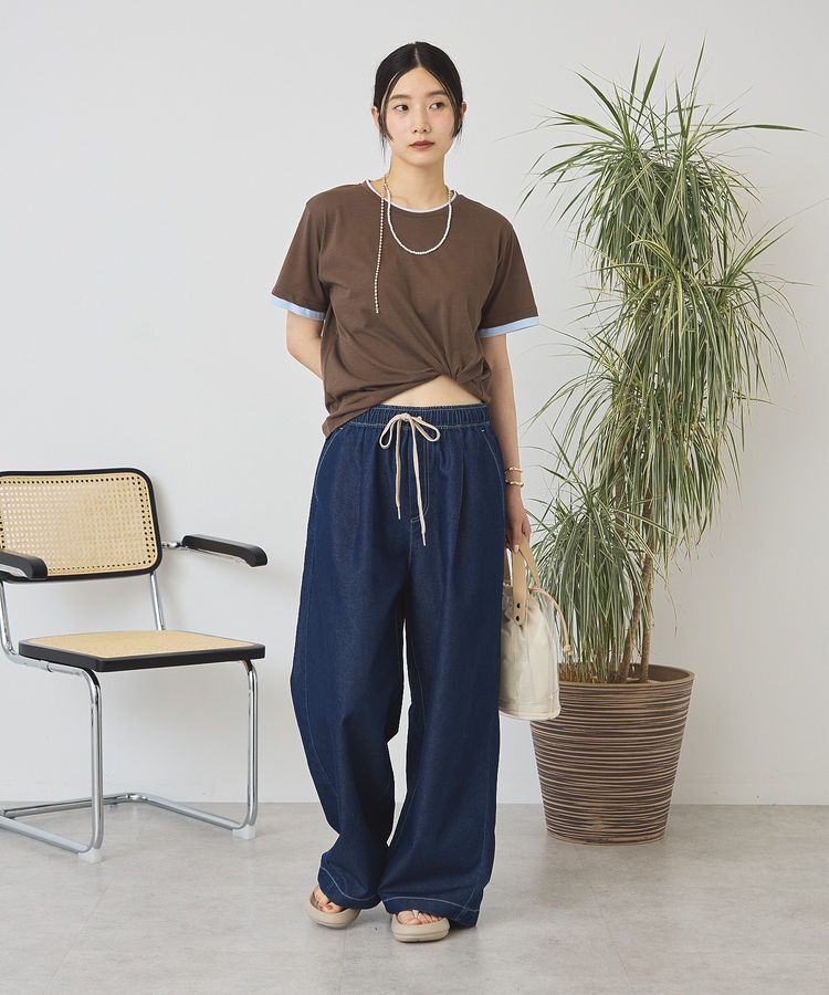 AMERICAN HOLIC「配色レイヤード風シアーTシャツ」|Tシャツ・カットソー|
