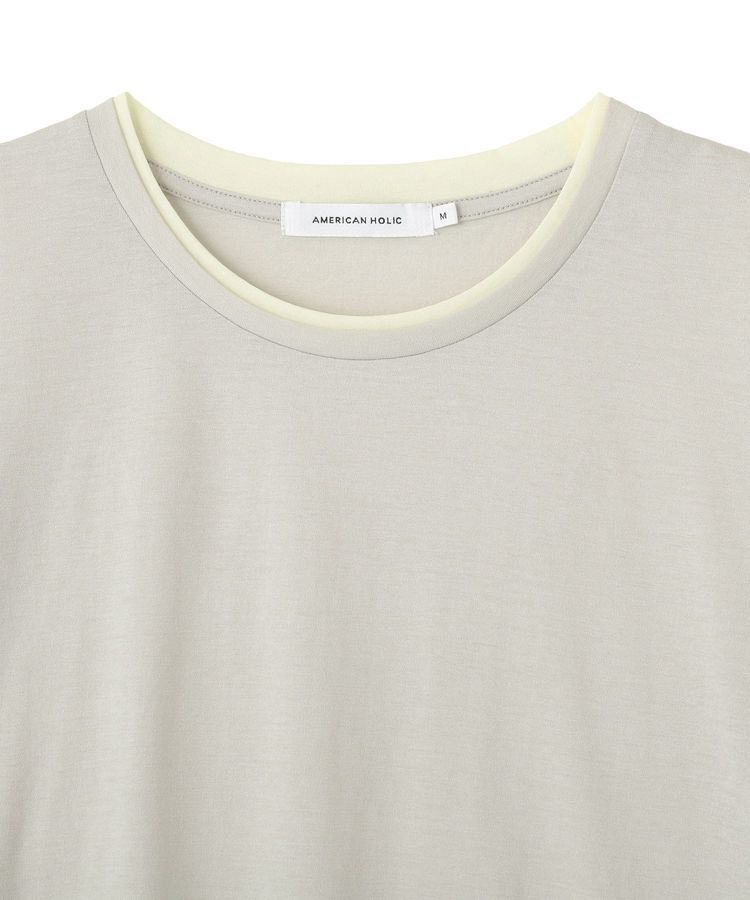 AMERICAN HOLIC「配色レイヤード風シアーTシャツ」|Tシャツ・カットソー|