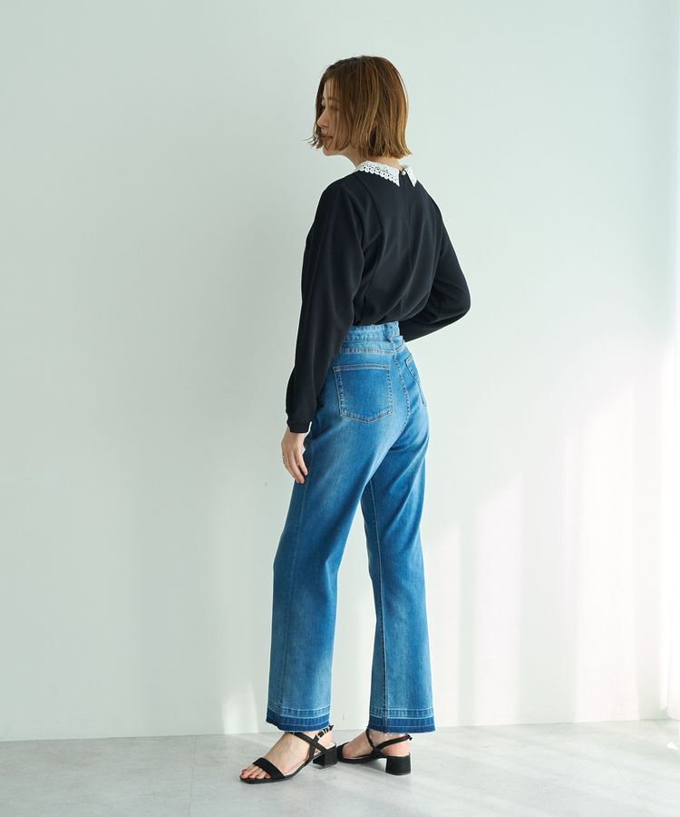 YECCA VECCA「カットオフストレッチデニムパンツ」|デニム|