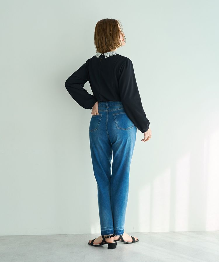 YECCA VECCA「カットオフストレッチデニムパンツ」|デニム|
