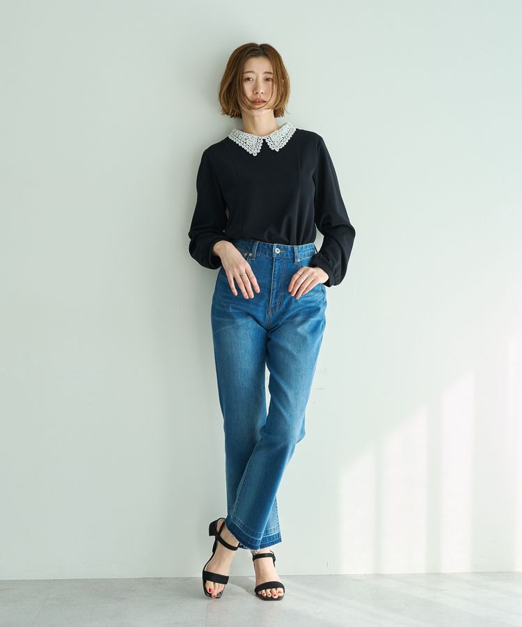 YECCA VECCA「カットオフストレッチデニムパンツ」|デニム|
