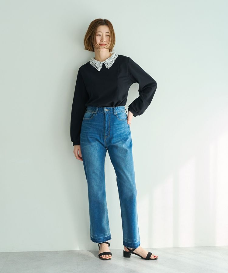 YECCA VECCA「カットオフストレッチデニムパンツ」|デニム|