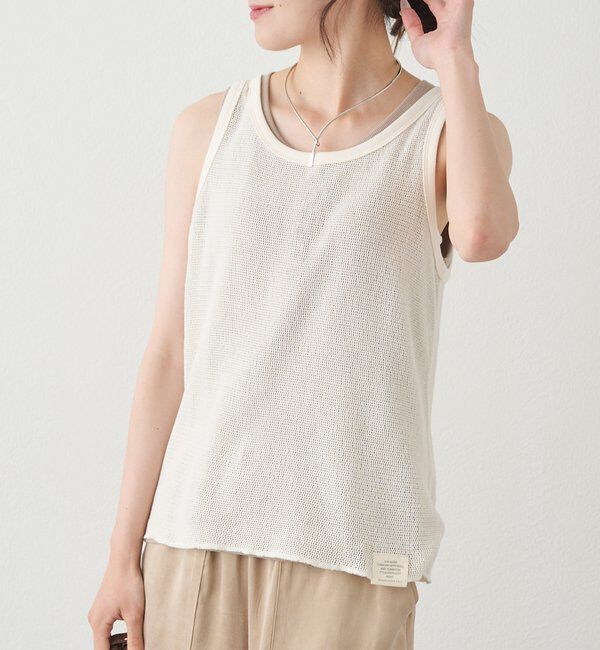  「コットンメッシュタンクトップ」|キャミソール|