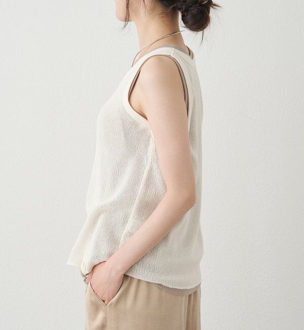  「コットンメッシュタンクトップ」|キャミソール|