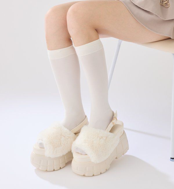  「フェイクファー厚底サンダル」|その他|