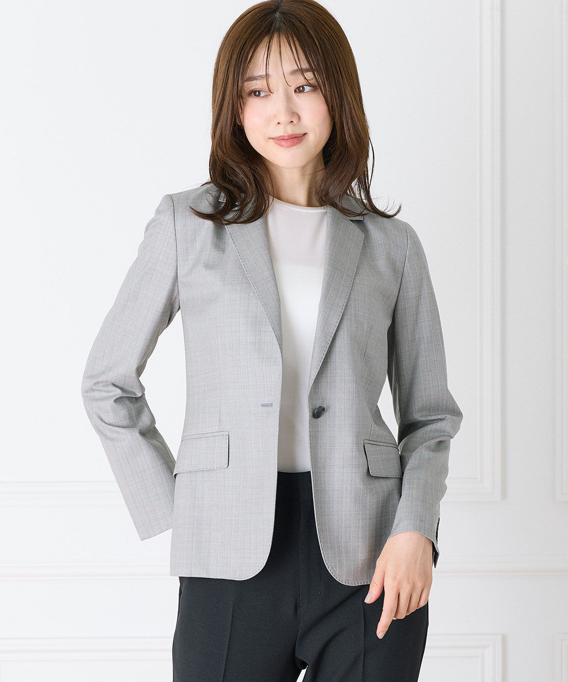 INED「シルクウールテーラードジャケット《Loro Piana》」|テーラードジャケット|グレー1