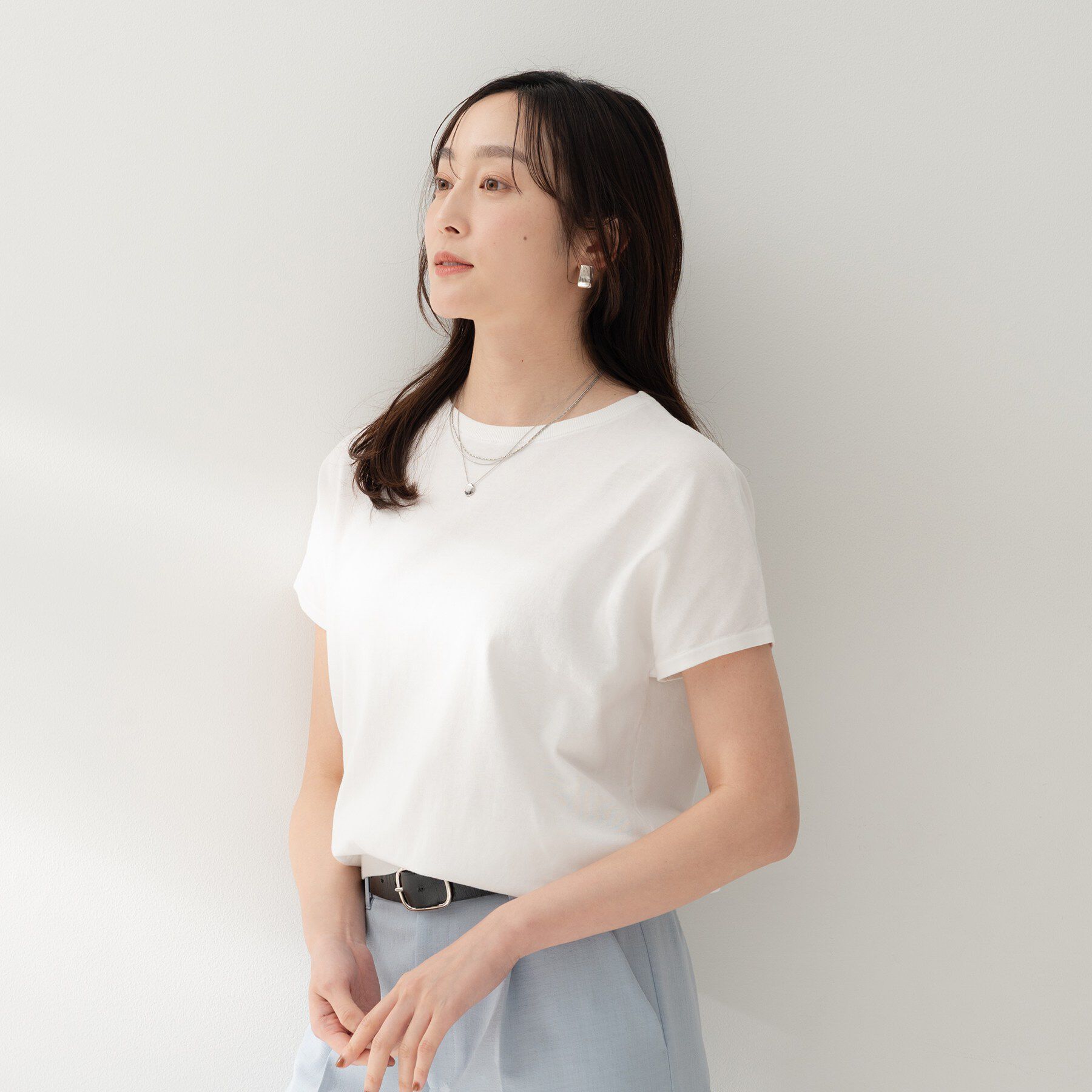 UNTITLED「【9色展開/アンサンブル可/洗える】コットンベーシックニット」|ニット・セーター|