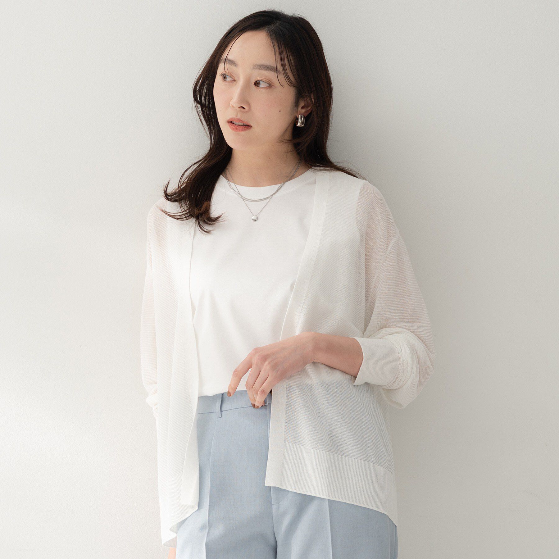 UNTITLED「【日除け・冷房対策に】コットンリネンカーディガン」|カーディガン|