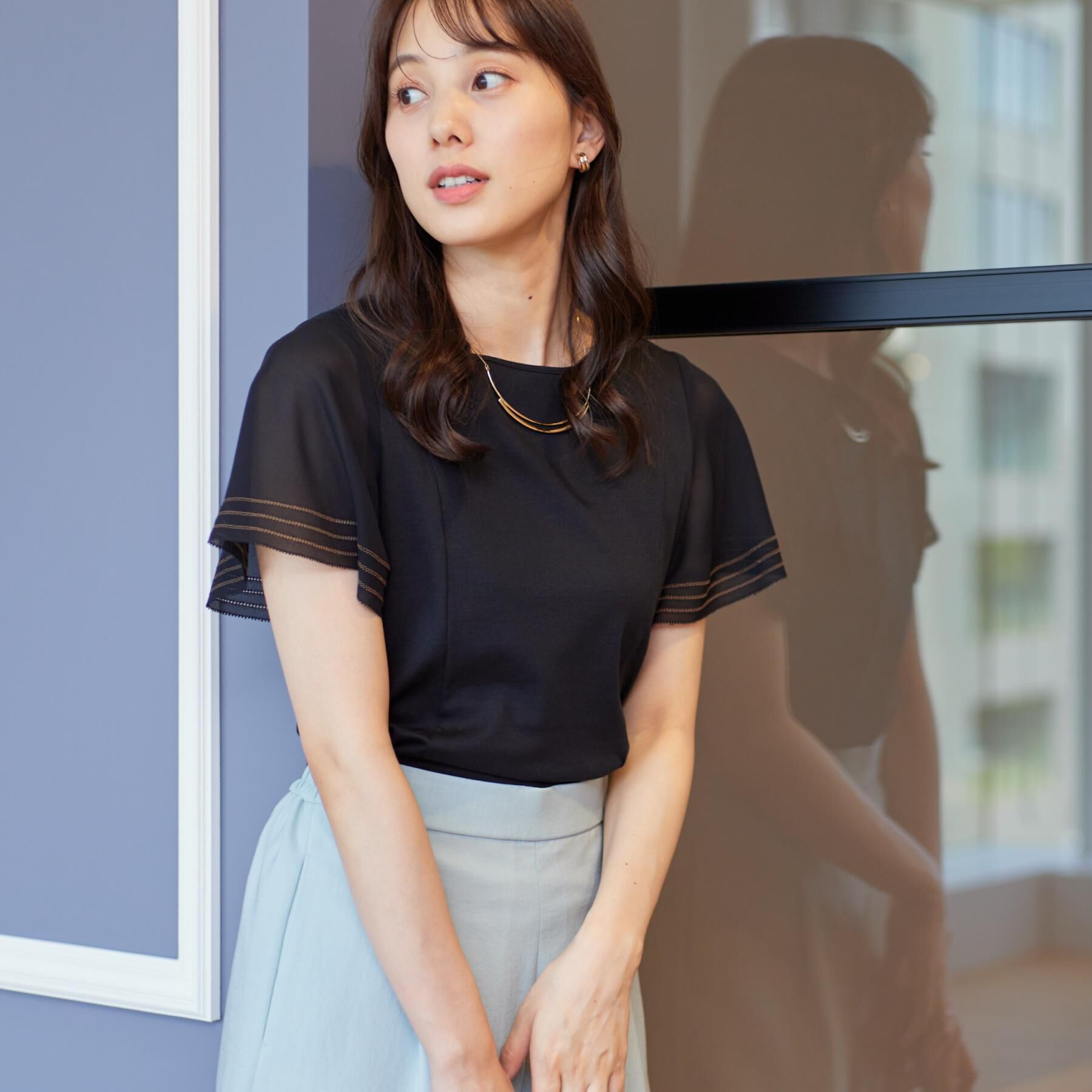 COUP DE CHANCE「【手洗い可】フレアスリーブカットソー」|Tシャツ・カットソー|