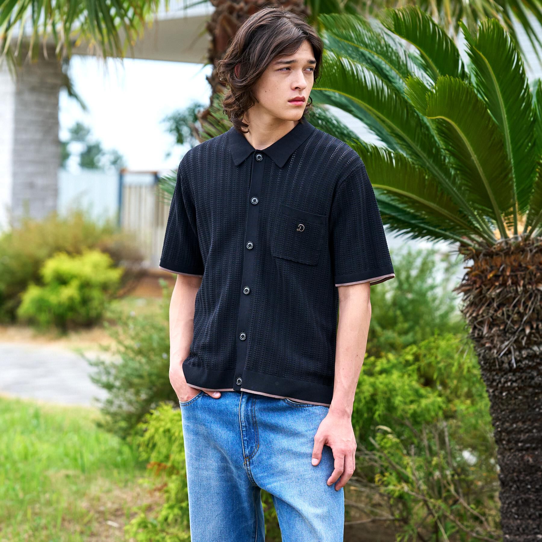 DRESSTERIOR「【Safari5月号掲載】ウォッシャブル キューバニットシャツ」|ニット・セーター|