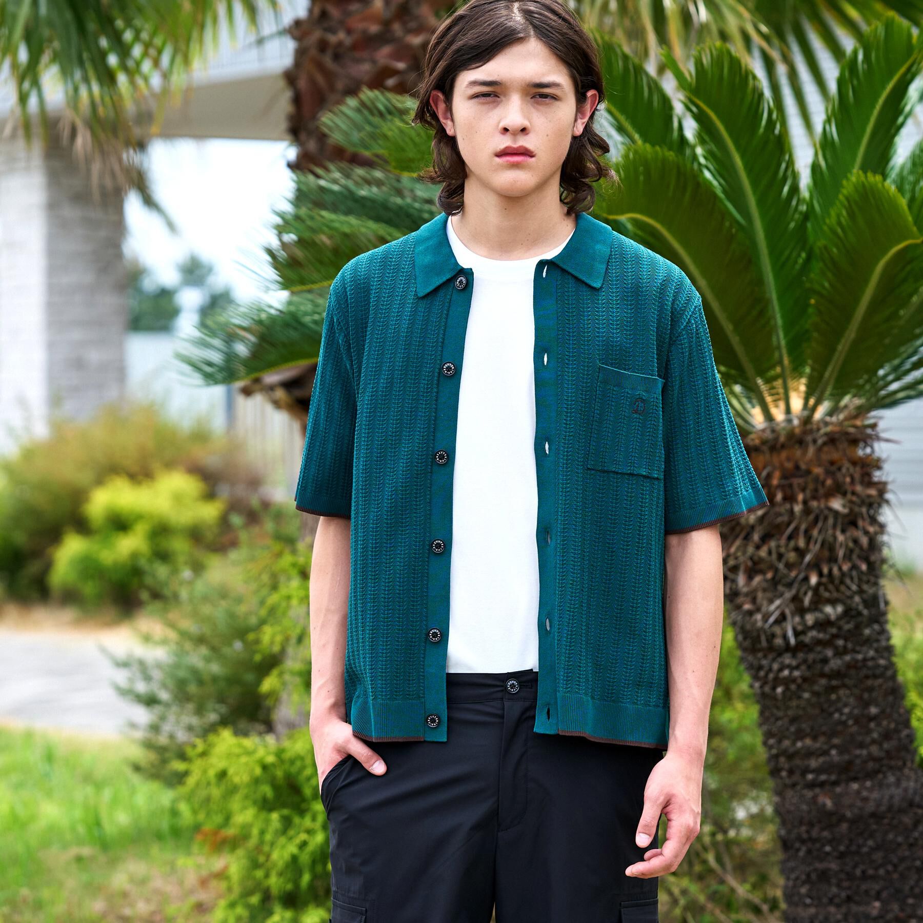 DRESSTERIOR「【Safari5月号掲載】ウォッシャブル キューバニットシャツ」|ニット・セーター|