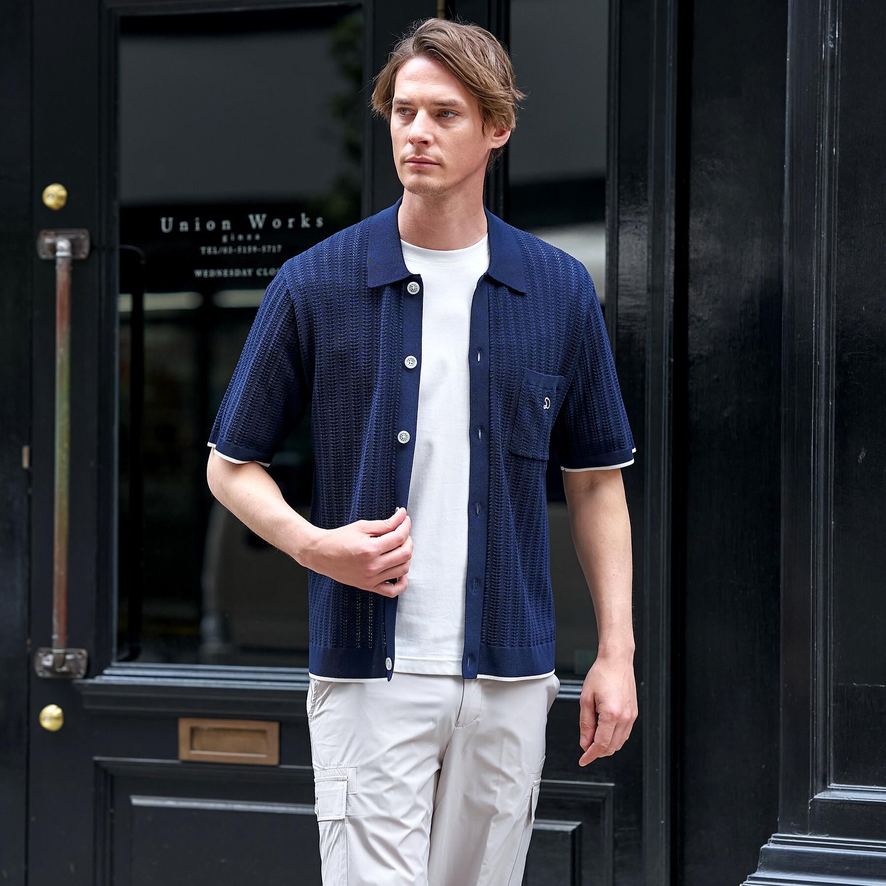 DRESSTERIOR「【Safari5月号掲載】ウォッシャブル キューバニットシャツ」|ニット・セーター|