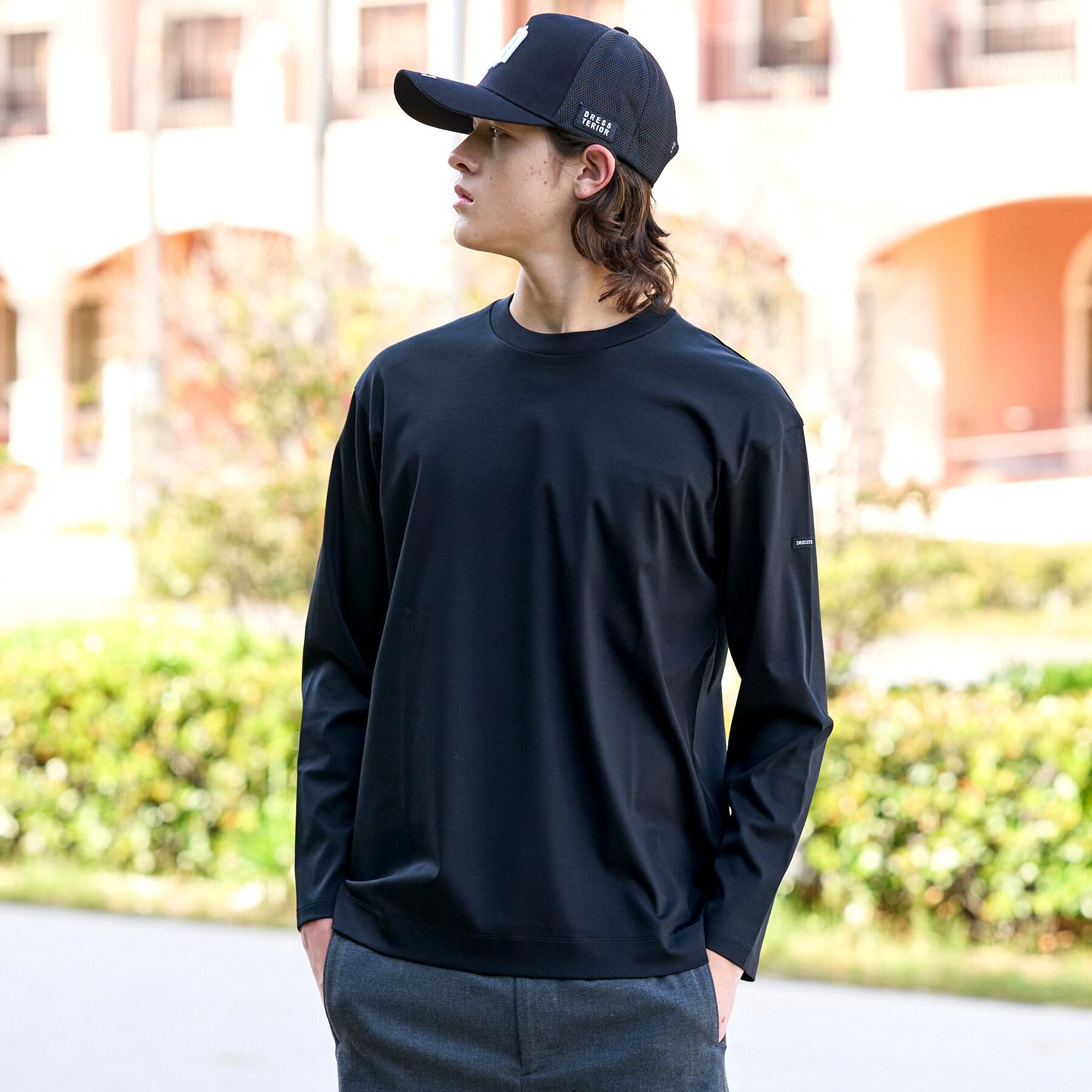 DRESSTERIOR「【接触冷感／抗菌防臭／消臭】ICE CLEAR COTTON クルーネックロンT」|Tシャツ・カットソー|