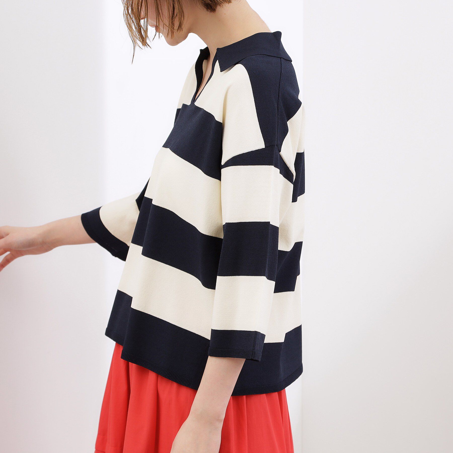 grove「【ひんやり＆UVカット】ラガークロップドプルオーバー」|ニット・セーター|
