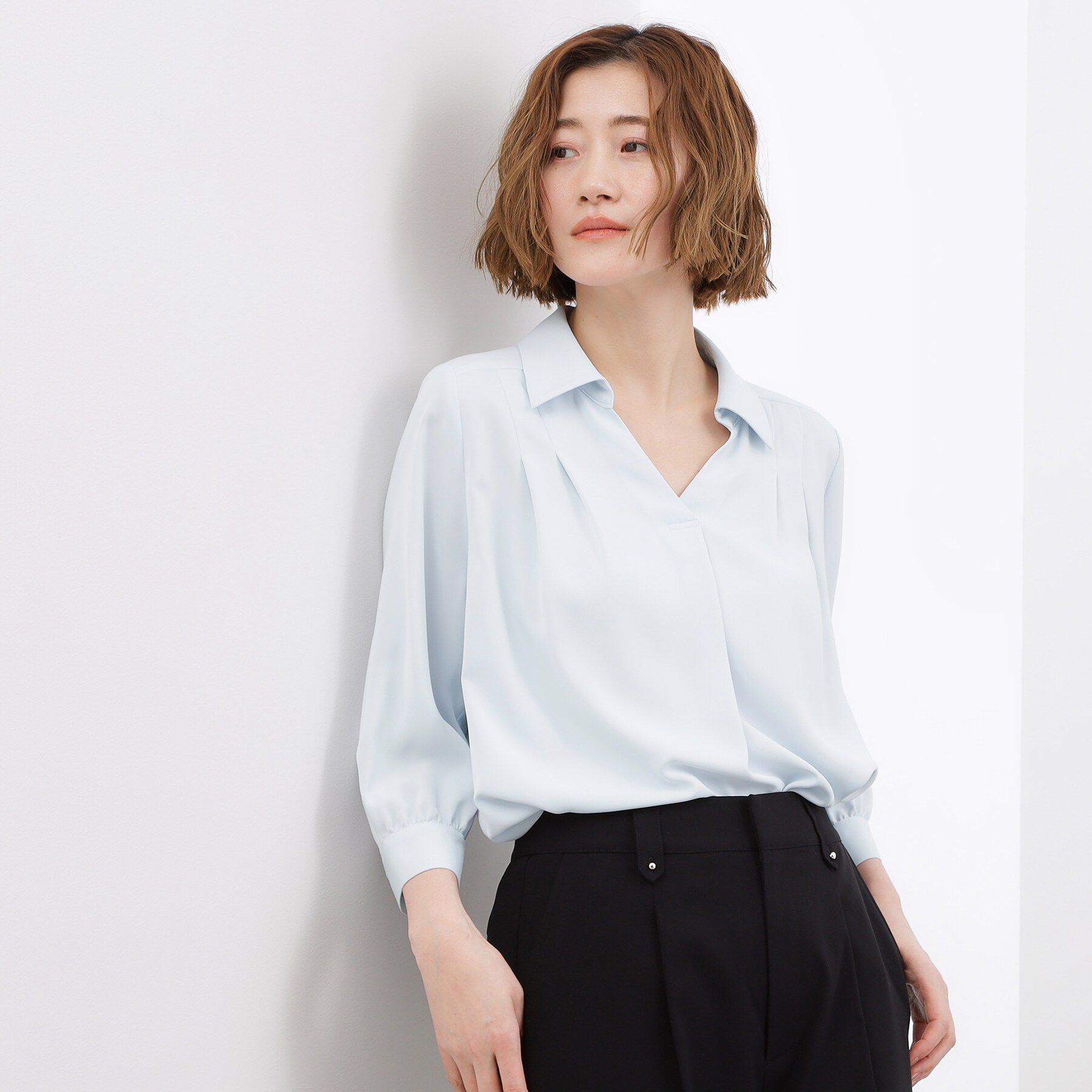 grove「高評価！【貴島明日香さん着用・洗える】チャーム付きマルチWAYボウタイブラウス」|シャツ・ブラウス|