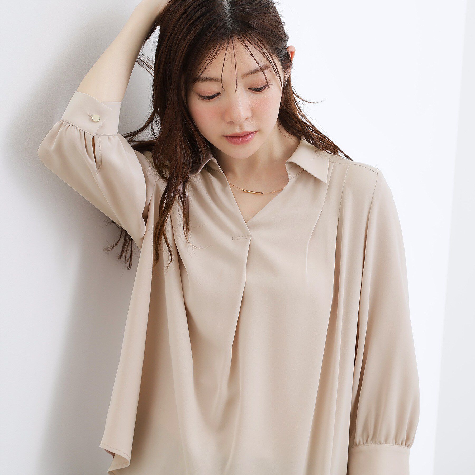 grove「高評価！【貴島明日香さん着用・洗える】チャーム付きマルチWAYボウタイブラウス」|シャツ・ブラウス|