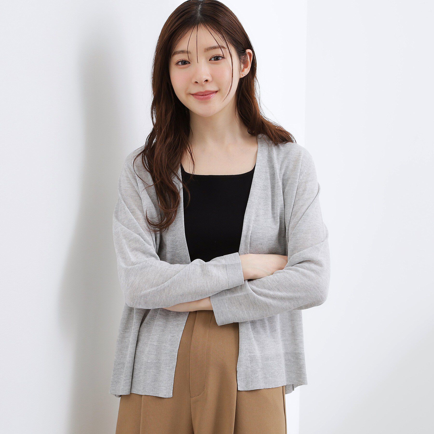 grove「高評価！【接触冷感／UVカットetc】ベーシックショートカーディガン」|カーディガン|