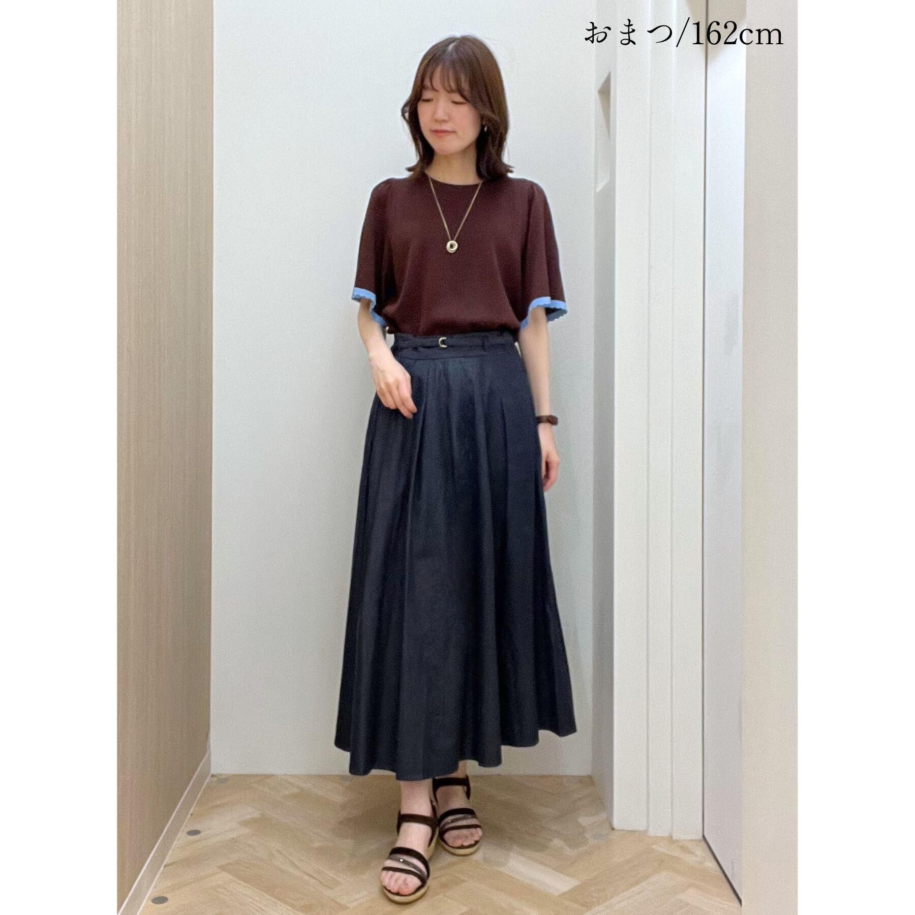 grove「高評価！【シリーズ累計36万枚！名品ニット】やわらかドライタッチ スカラップスリーブニット」|ニット・セーター|