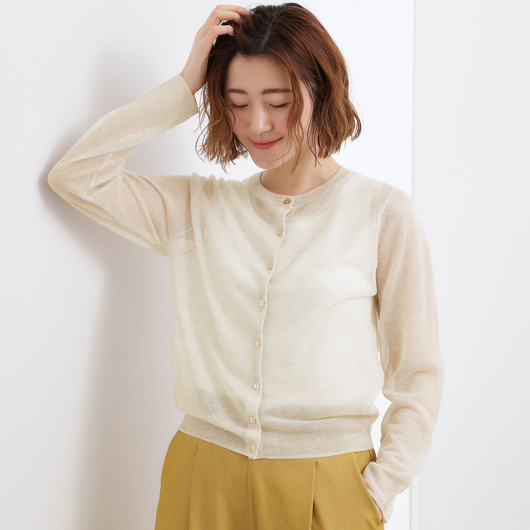 grove「高評価！【洗える/名品】大人の透け感、シアーカーディガン」|カーディガン|