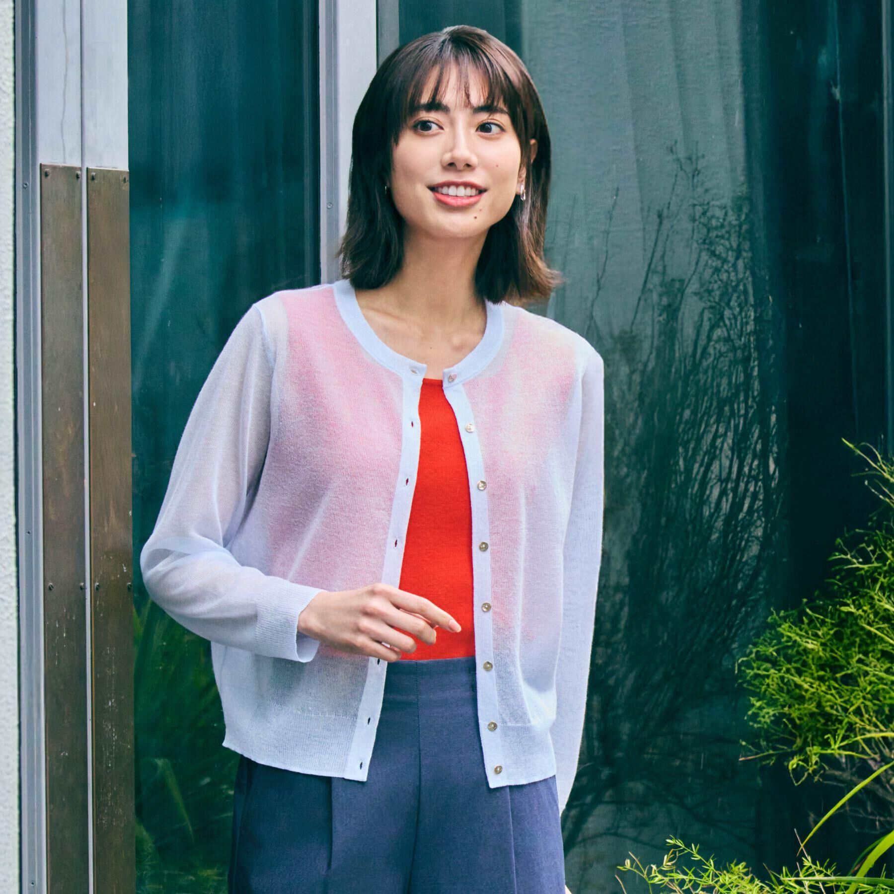 grove「高評価！【洗える/名品】大人の透け感、シアーカーディガン」|カーディガン|