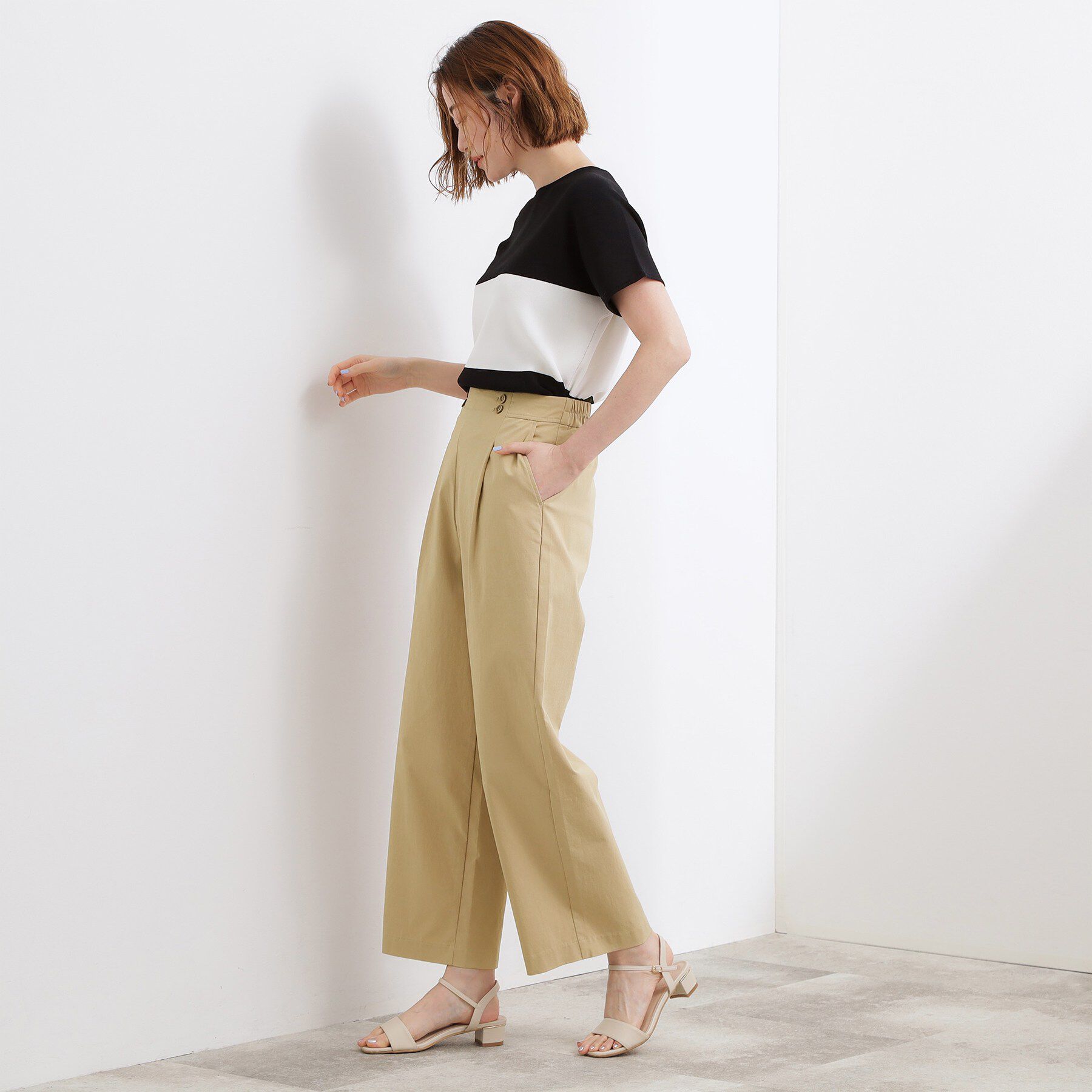 grove「【シリーズ累計13万枚/ひんやり・UV】ハイパーストレッチ ワイドクロップドパンツ」|その他|