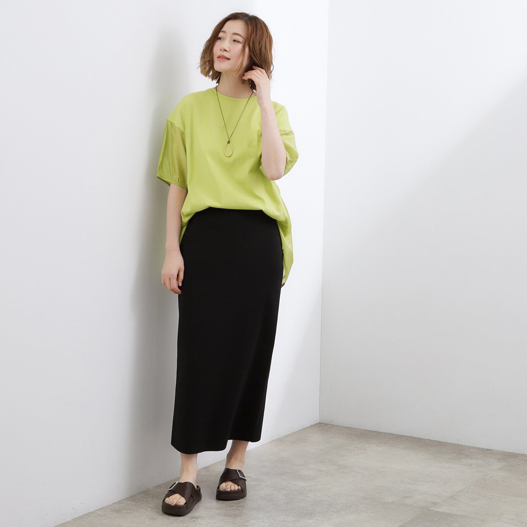grove「【貴島明日香さん着用/UVカット】体型カバー叶う、バックプリーツTシャツ」|Tシャツ・カットソー|