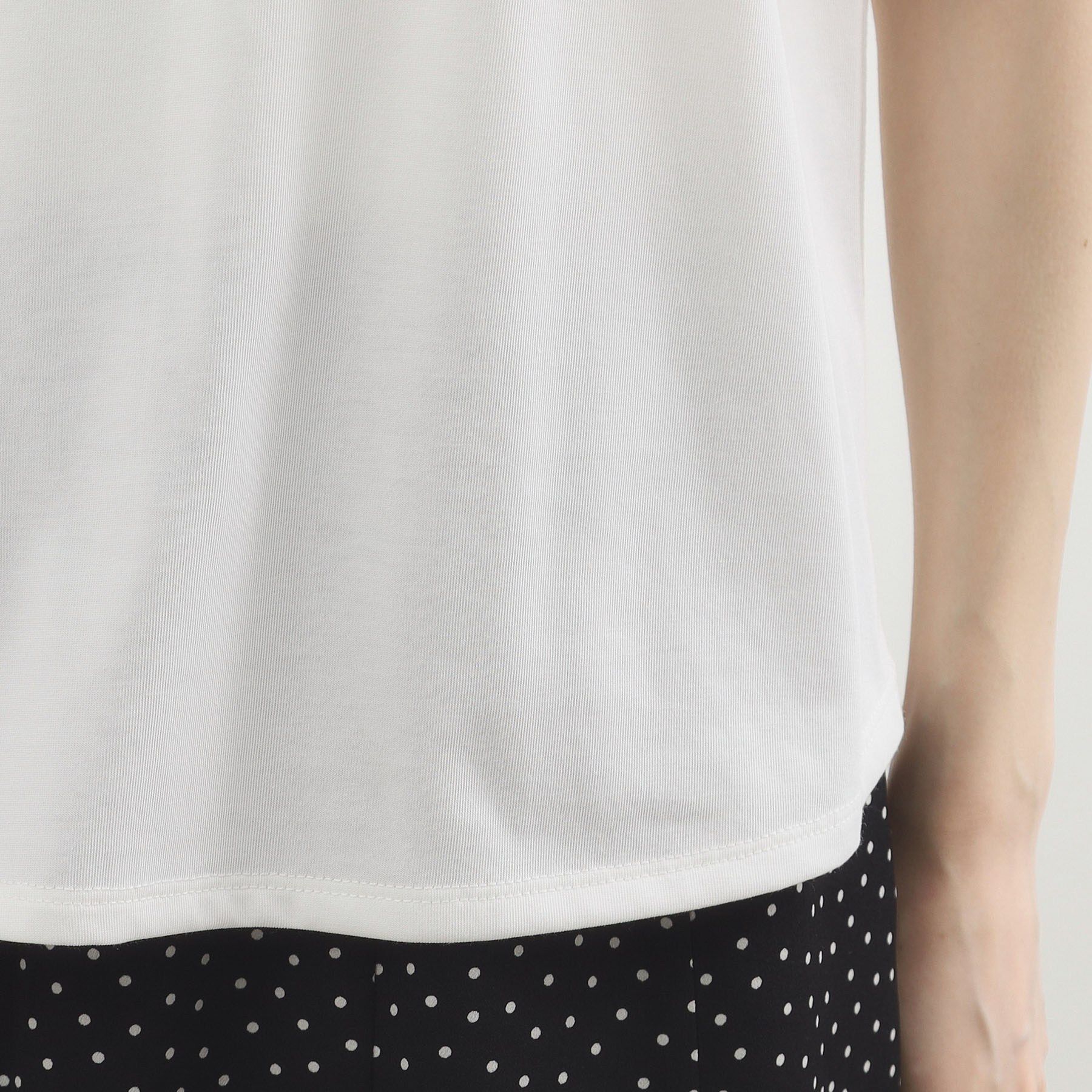 grove「【二の腕カバー、UV/ひんやり】涼しく華やかに、レースレイヤードスリーブTシャツ」|Tシャツ・カットソー|