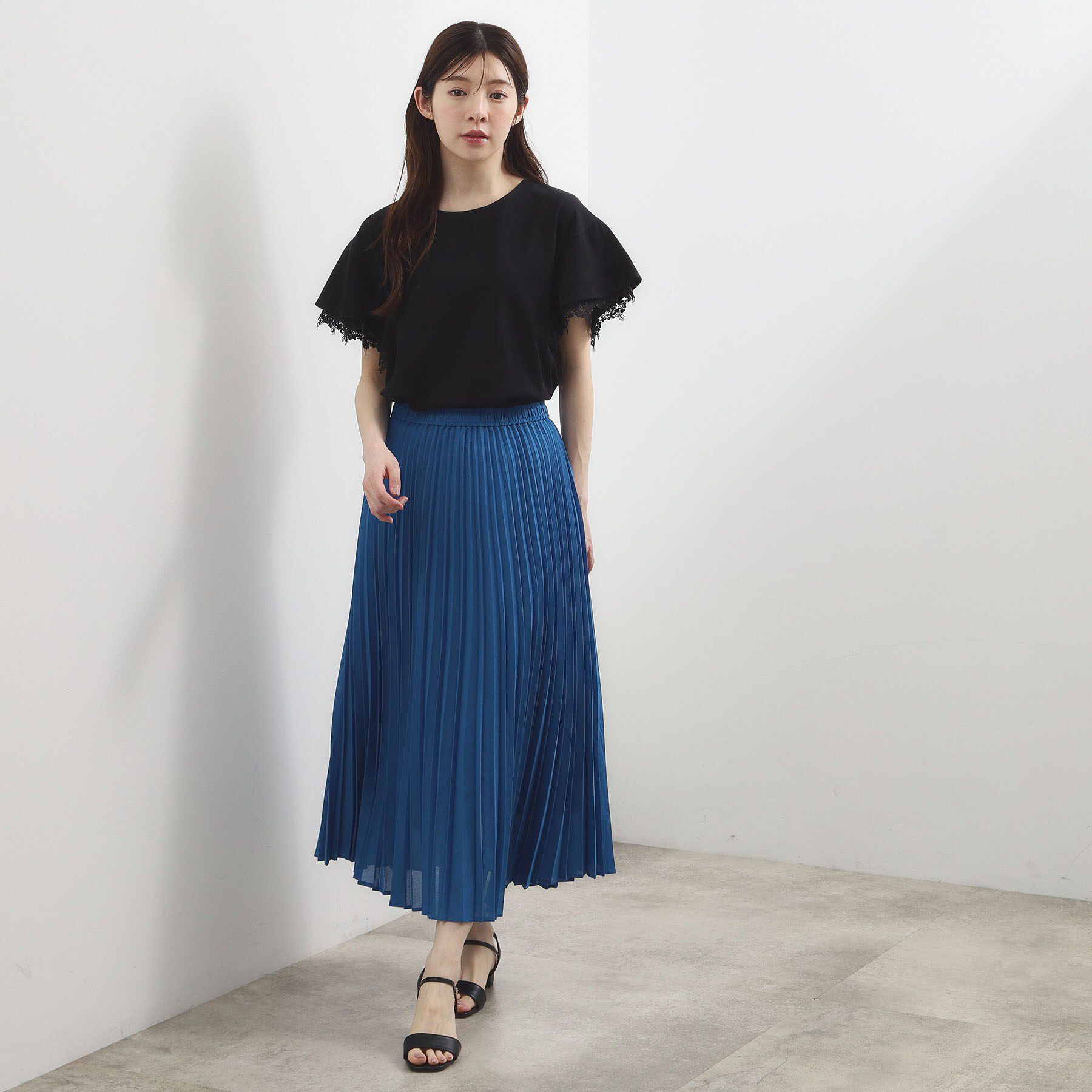 grove「【二の腕カバー、UV/ひんやり】涼しく華やかに、レースレイヤードスリーブTシャツ」|Tシャツ・カットソー|