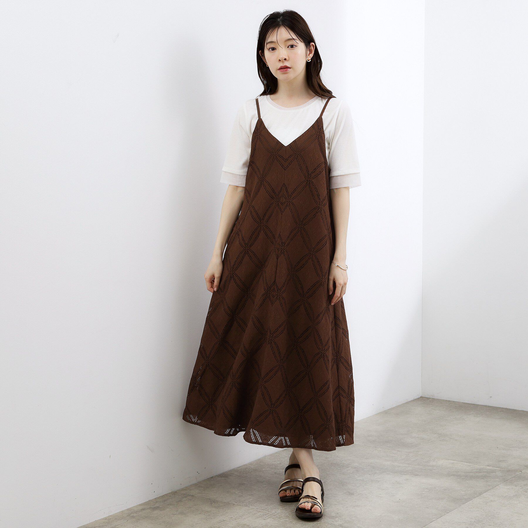 grove「【洗える】レースキャミワンピース」|ワンピース|