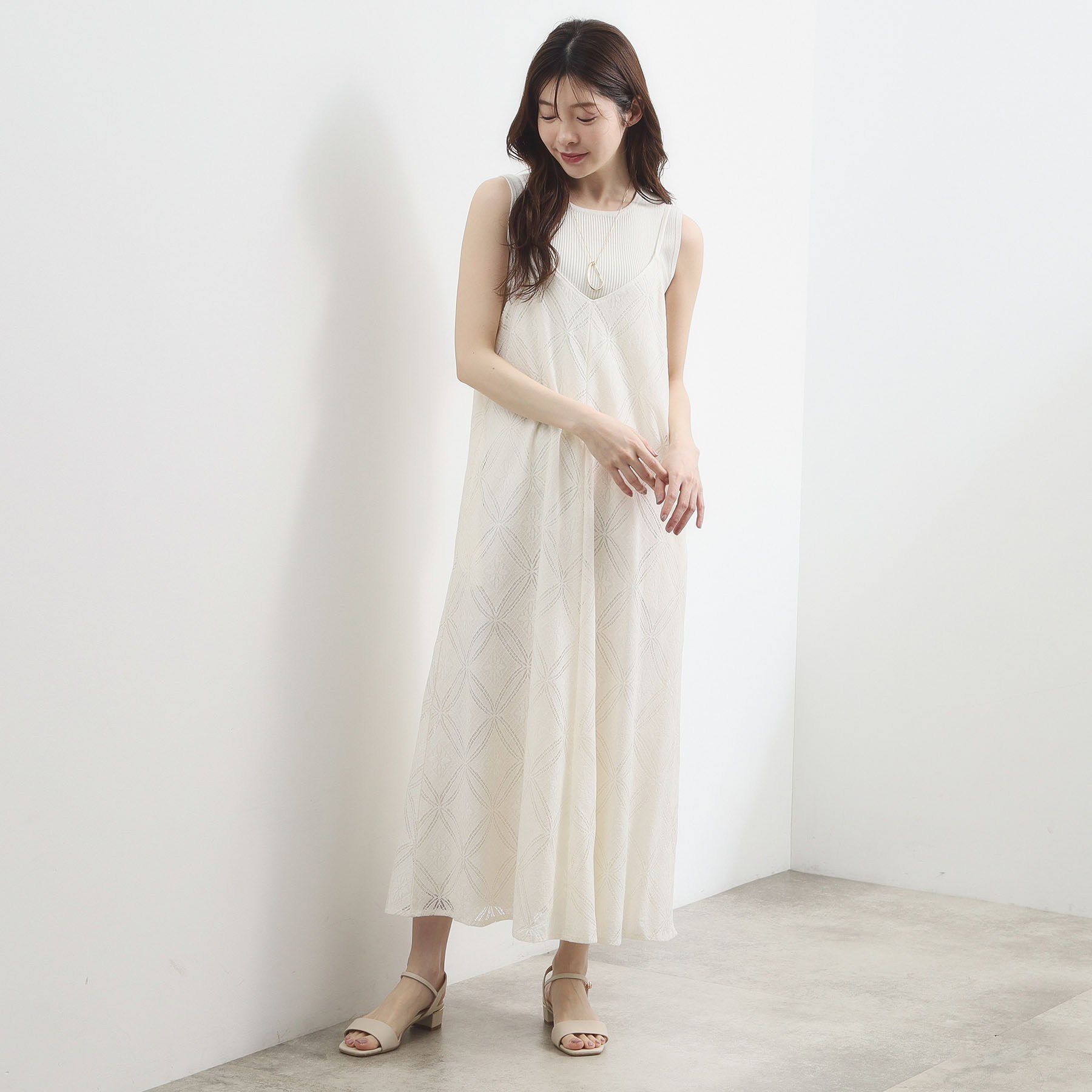 grove「【洗える】レースキャミワンピース」|ワンピース|