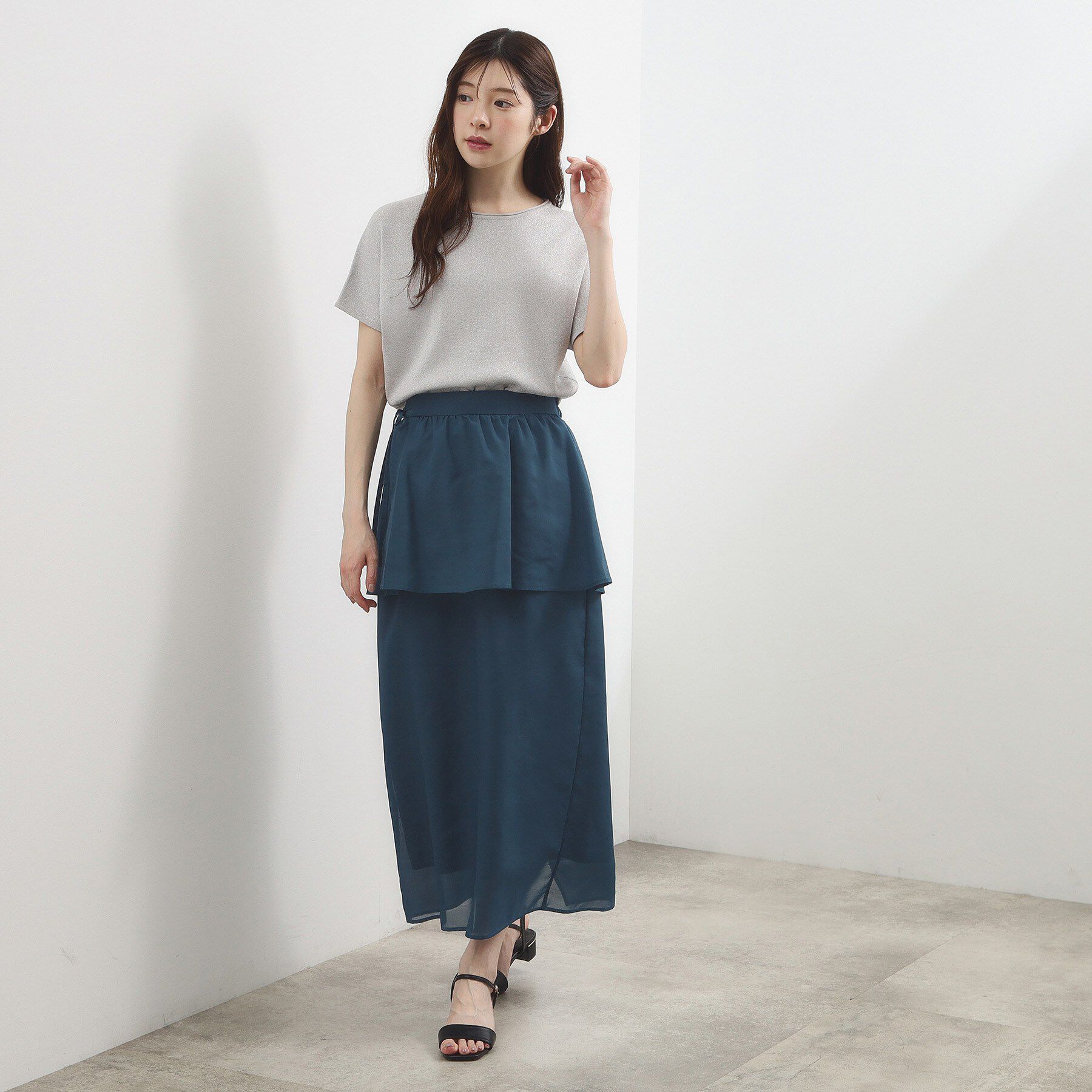 grove「【貴島明日香さん着用・洗える】レイヤードペプラムスカート」|スカート|