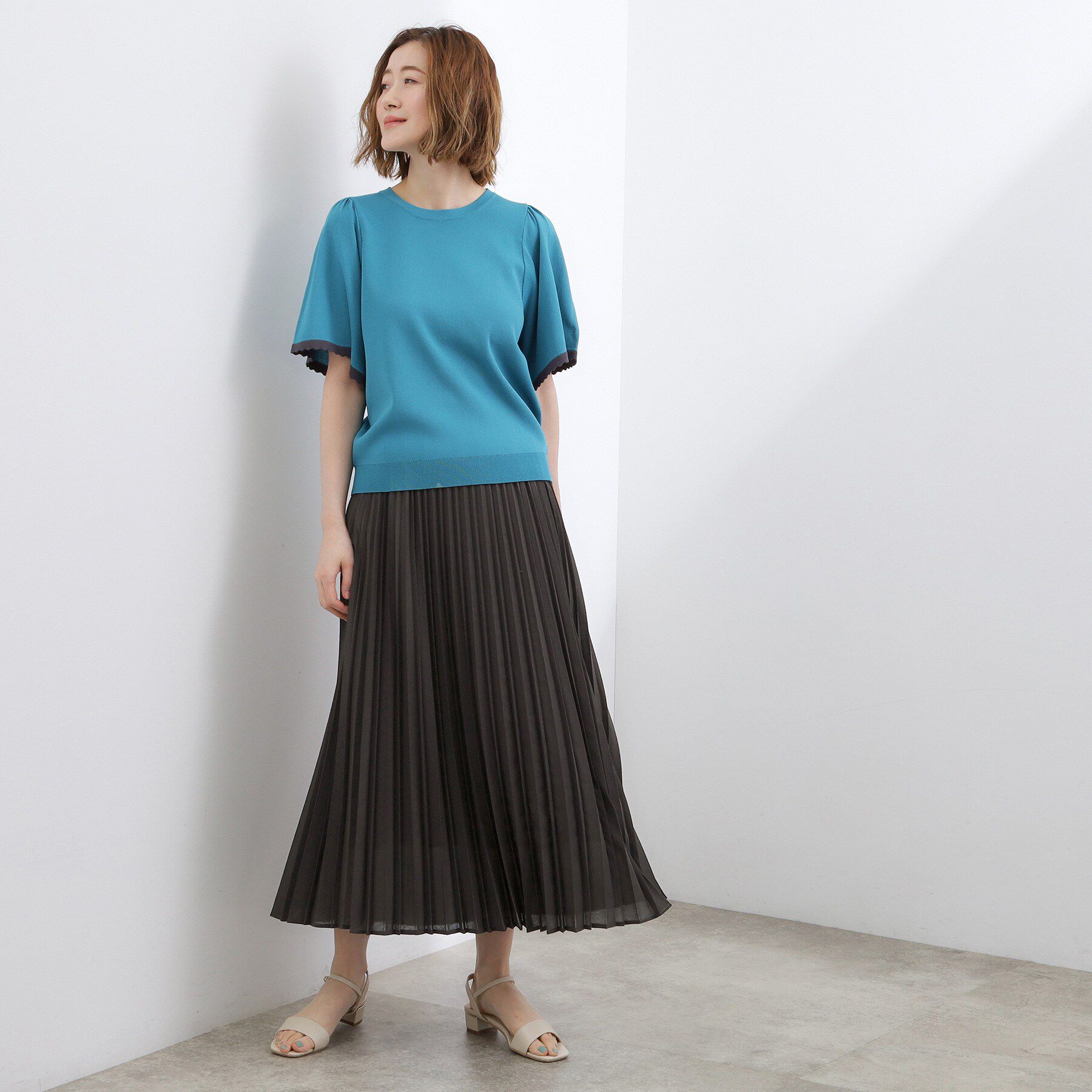 grove「【体型カバー・洗える】ドライタッチプリーツスカート」|スカート|