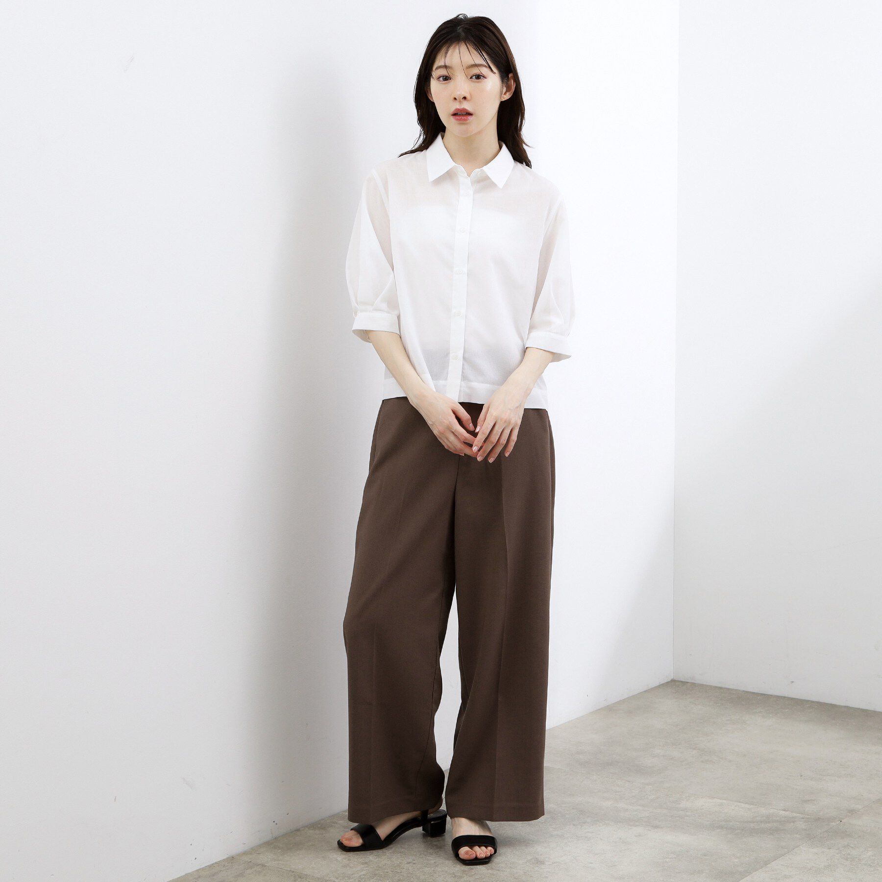 grove「【2点SET・二の腕カバー】レースベスト&times;シアーブラウスSET」|シャツ・ブラウス|