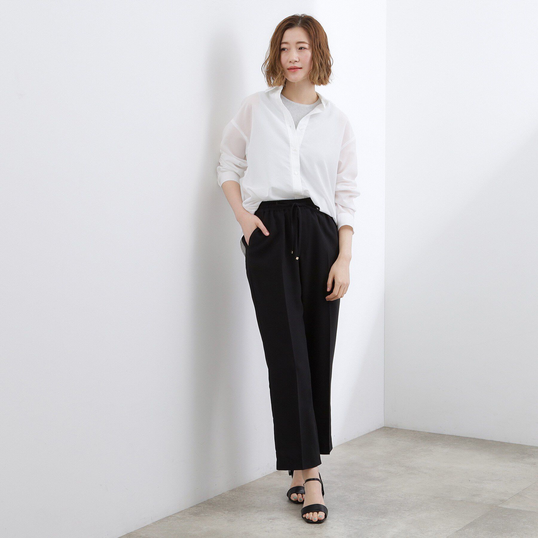 grove「【洗濯機OK・ひんやり】朝晩の気温差に◎軽やかシアーシャツ」|シャツ・ブラウス|