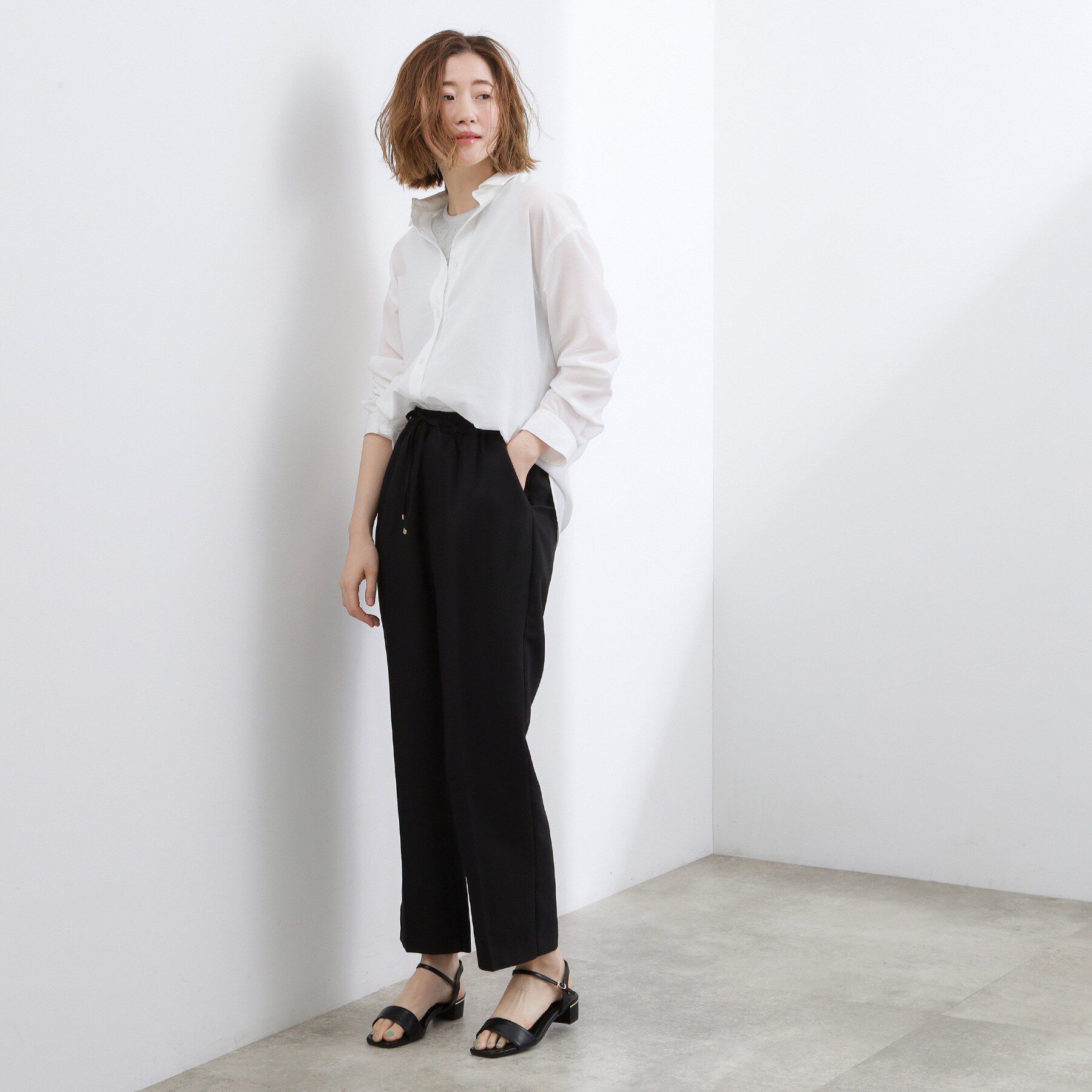 grove「【洗濯機OK・ひんやり】朝晩の気温差に◎軽やかシアーシャツ」|シャツ・ブラウス|