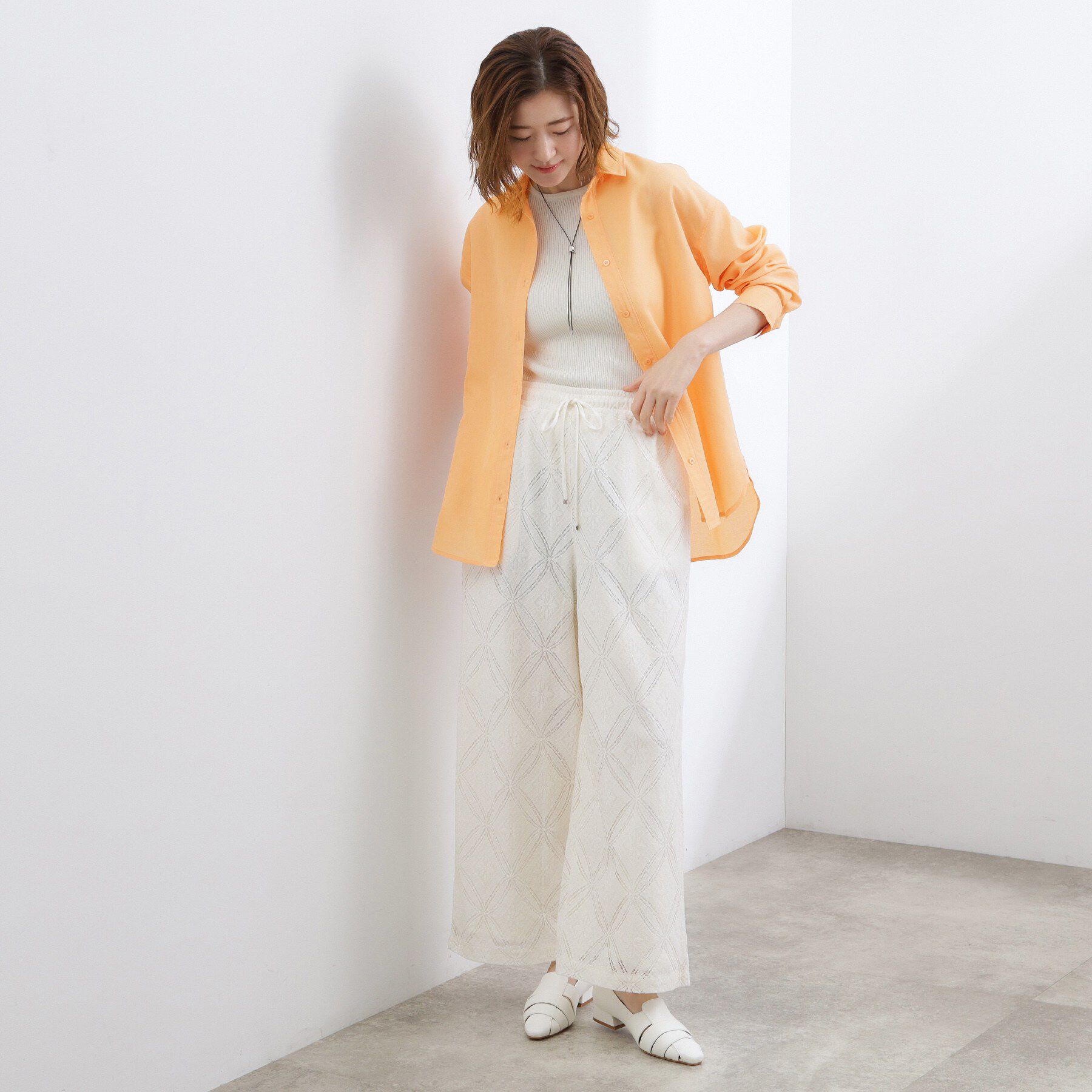 grove「【洗濯機OK・ひんやり】朝晩の気温差に◎軽やかシアーシャツ」|シャツ・ブラウス|