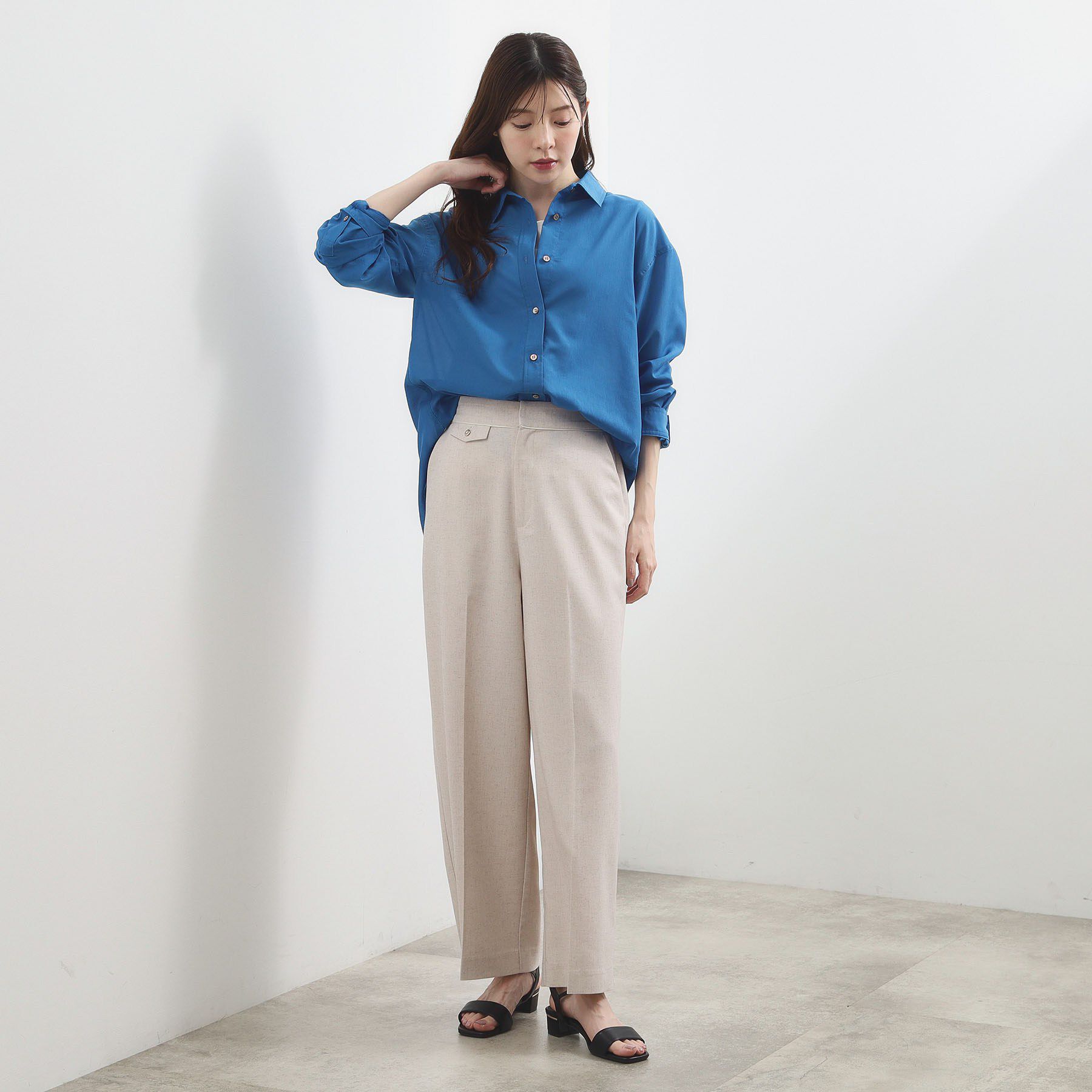 grove「【洗濯機OK・ひんやり】朝晩の気温差に◎軽やかシアーシャツ」|シャツ・ブラウス|