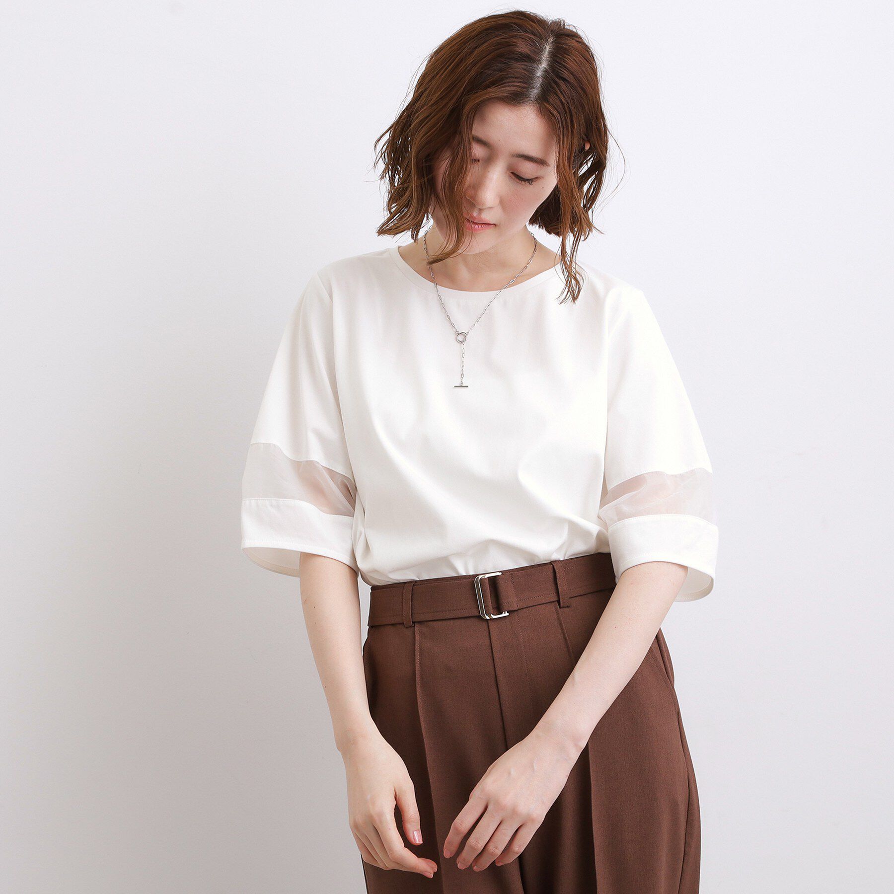 grove「【吸水速乾・UVカット・接触冷感】シアードッキングランタンスリーブTシャツ」|Tシャツ・カットソー|
