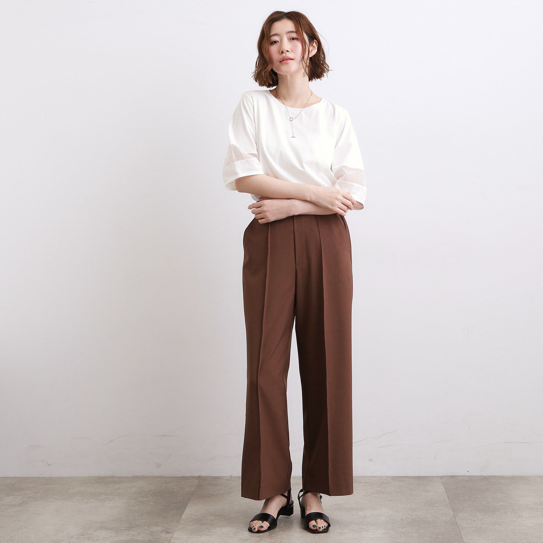 grove「【吸水速乾・UVカット・接触冷感】シアードッキングランタンスリーブTシャツ」|Tシャツ・カットソー|