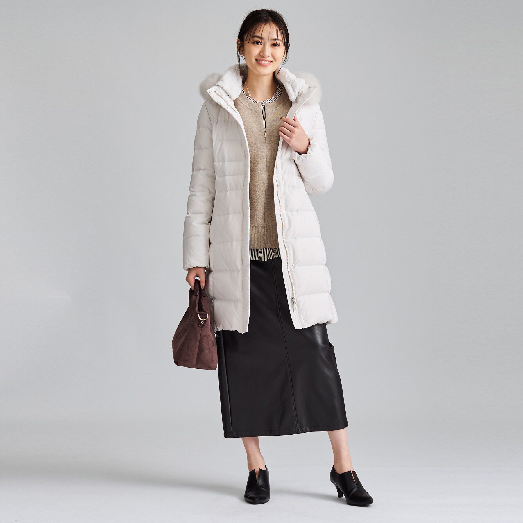 INDIVI「【名品／撥水／抗菌防臭】ロング丈リサイクルダウンコート」|ダウン|